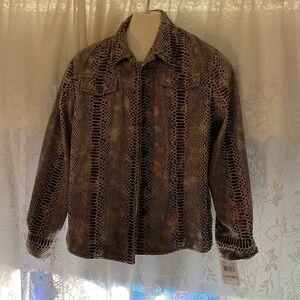 New Alfred Dunner Jacket Faux Snake Skin Size 10P